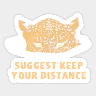 Angry Leopard Keep Your Distance Social Distancing Sticker